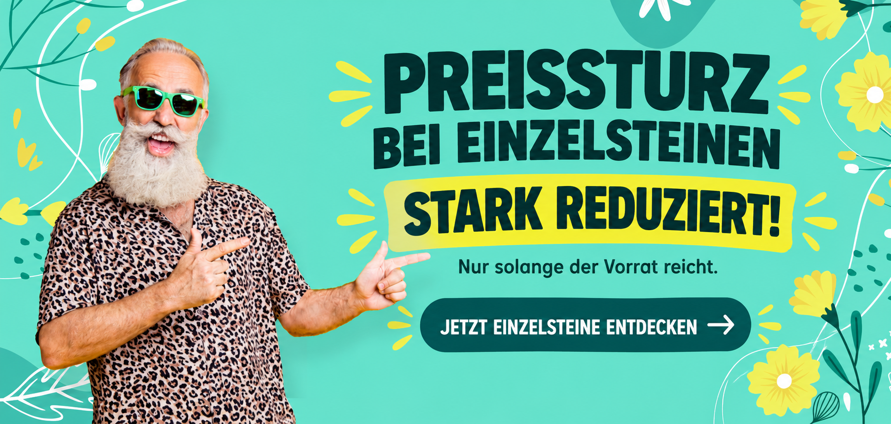 stark reduzierte Einzelsteine